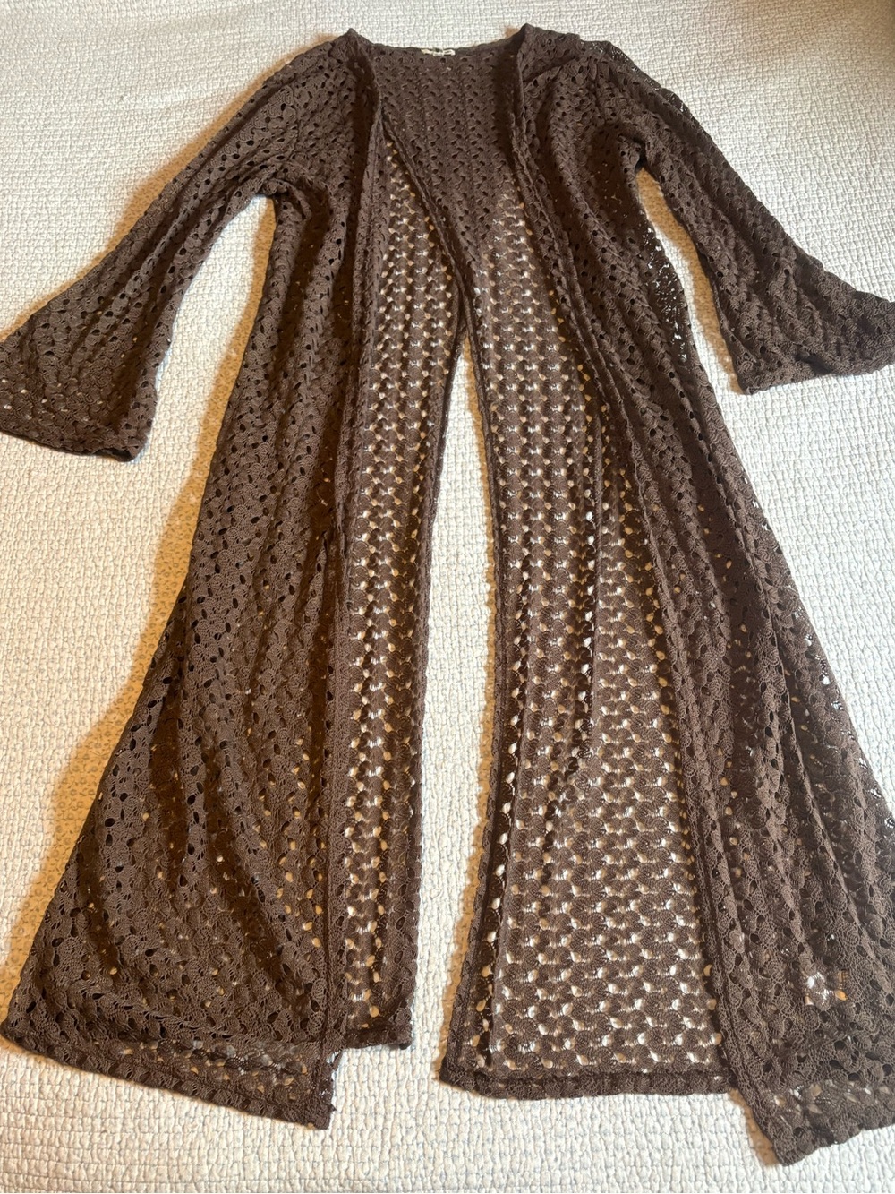 Earthbound Crochet Brown Boho Cardigan